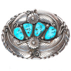 Vintage Ben Boyd Navajo sterling silver 4 stone turquoise belt buckle