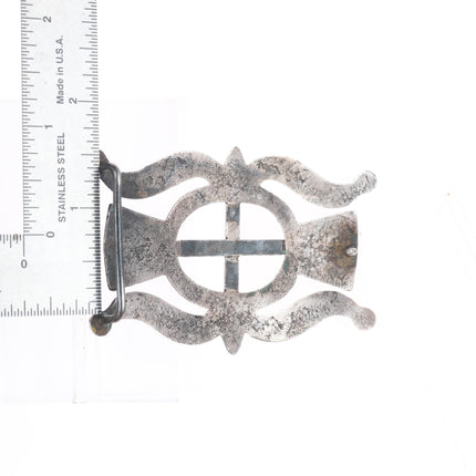 40's-50's Vintage Navajo sterling silver cast ketoh style belt buckle