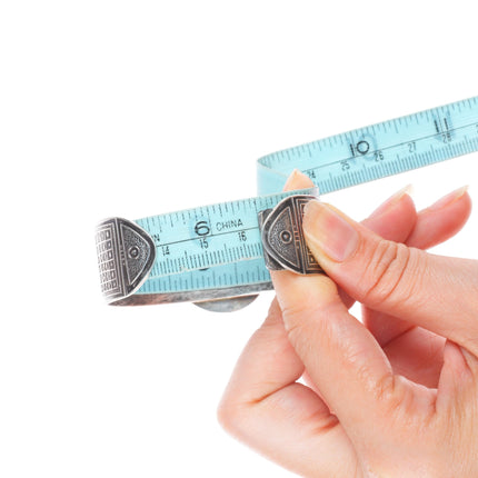 6.5" Retro Tabra Sterling silver Ammonite fossil Garnet cuff bracelet