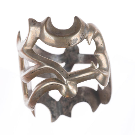 6.75" Vintage Navajo coin/ingot silver sandcast cuff bracelet