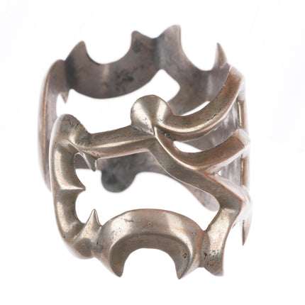 6.75" Vintage Navajo coin/ingot silver sandcast cuff bracelet