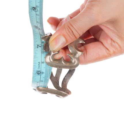 6.75" Vintage Navajo coin/ingot silver sandcast cuff bracelet