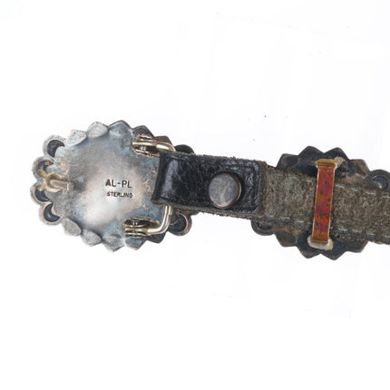 37.5" Albert Platero Navajo sterling silver Santo Domingo inlaid concho belt
