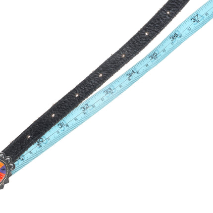 37.5" Albert Platero Navajo sterling silver Santo Domingo inlaid concho belt