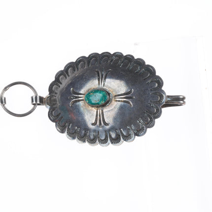 35.5" 40's-50's Vintage Navajo sterling silver link concho belt with turquoise