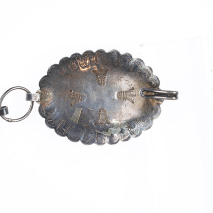 35.5" 40's-50's Vintage Navajo sterling silver link concho belt with turquoise