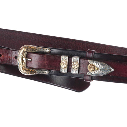 3/4" 10k gold/Sterling silver Sunset Trails vintage ranger belt buckle set m