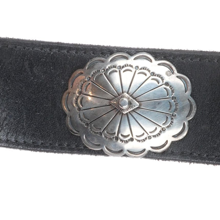 36.5 Sam Pablo Navajo sterling silver ranger/concho belt
