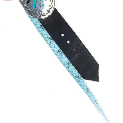Benjamin Becenti Navajo sterling silver bluebird inlay concho belt
