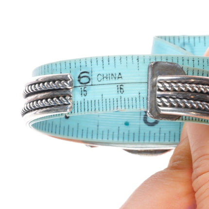 6.5" Patrick Yazzie Navajo sterling silver purple spiny oyster cuff bracelet