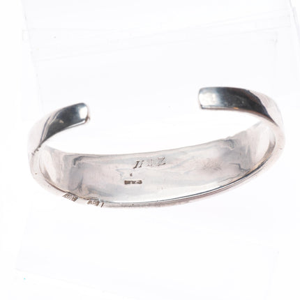 7.1" Vintage Navajo sterling silver lapis channel inlay cuff bracelet