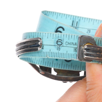 6.25" 1940's Vintage Montana agate Navajo sterling silver cuff bracelet