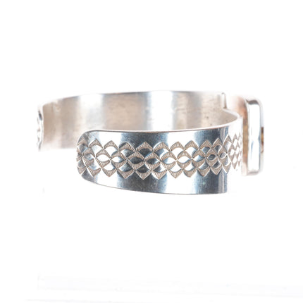 6.8" GSC Vintage Native American Wild Horse Jasper sterling silver cuff bracelet