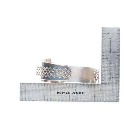 6.8" GSC Vintage Native American Wild Horse Jasper sterling silver cuff bracelet