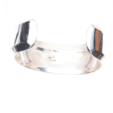 6.5" Willie Shaw Navajo sterling silver multi-stone inlay sunface cuff bracelet