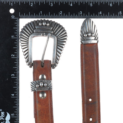 Pat Areias Southwestern sterling silver 3/4" Ranger belt buckle set
