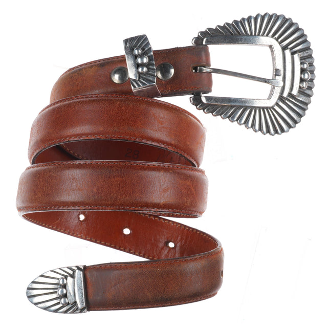 Pat Areias Southwestern sterling silver 3/4" Ranger belt buckle set