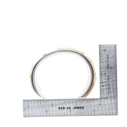 6.5" Vintage Jack Woolsey Versions Modernist sterling fossil cuff bracelet