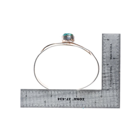 6.6" Ramona Loloma modernist sterling silver spiderweb turquoise cuff bracelet