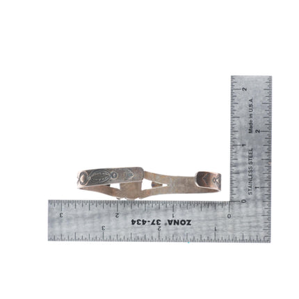 6.5" c1940's Vintage Navajo sterling silver high grade turquoise cuff bracelet