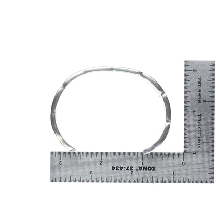 7.25" Nora Tahe Navajo sterling silver deep stamped heavy gauge cuff bracelet