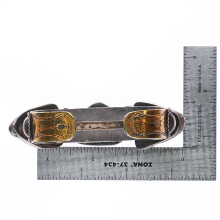 7.25" 30's-40's Navajo sterling silver Cerrillos turquoise heart cuff bracelet