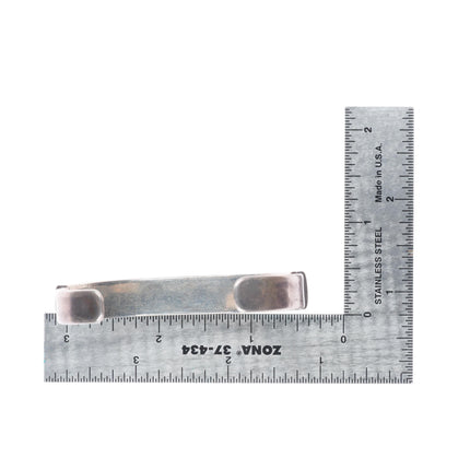 6.5" Vintage Zuni ingot/sterling silver turquoise channel inlay cuff bracelet