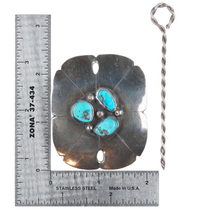 Vintage Navajo sterling silver/turquoise hair pin/piece