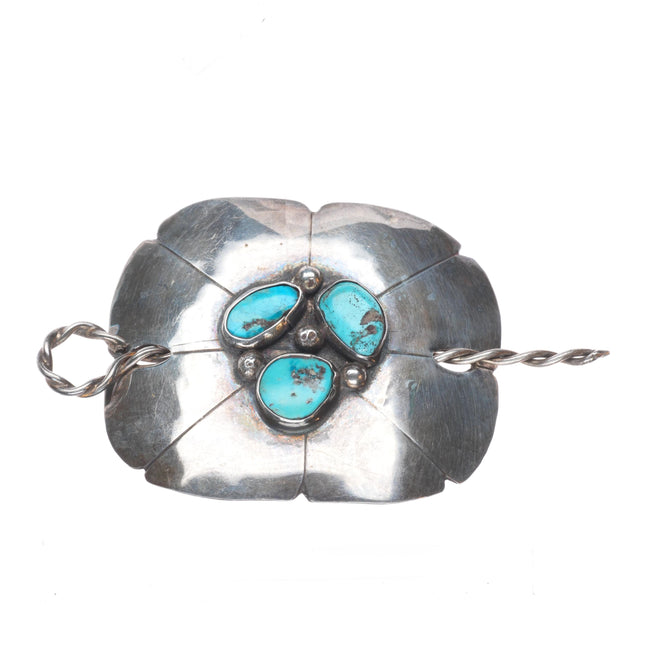 Vintage Navajo sterling silver/turquoise hair pin/piece