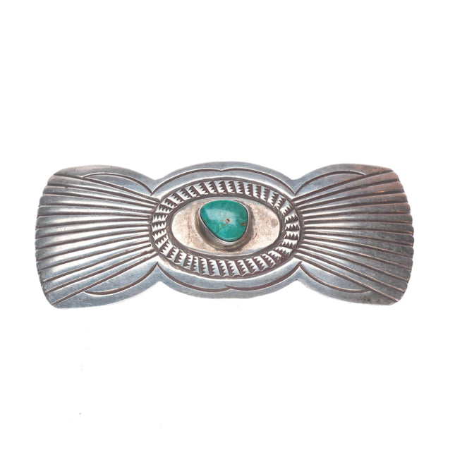 Vintage Navajo sterling silver/turquoise hair clip/Barrette