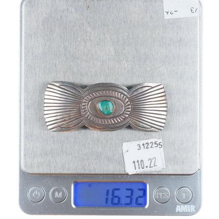 Vintage Navajo sterling silver/turquoise hair clip/Barrette