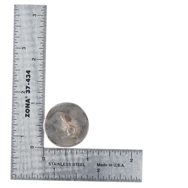 40's-50's Navajo sterling silver domed hand stamped screw back earrings