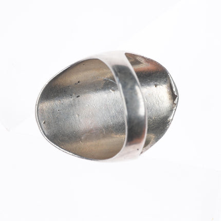 sz12 Vintage Navajo sterling silver 2 stone turquoise Men's ring