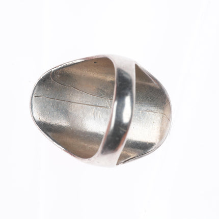 sz12.5 Vintage Navajo sterling silver 2 stone turquoise feather Men's ring