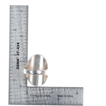 sz12.5 Vintage Navajo sterling silver 2 stone turquoise feather Men's ring