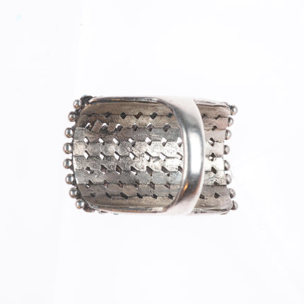 sz6 80 stone turquoise 1940's Vintage Zuni sterling silver snake eye ring