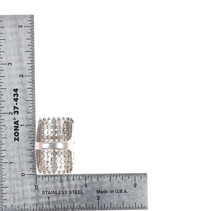 sz6 80 stone turquoise 1940's Vintage Zuni sterling silver snake eye ring