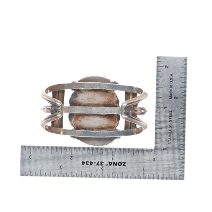 6.1" CD Vintage Navajo sterling silver cuff bracelet with nice turquoise