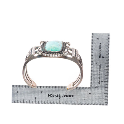 6.1" CD Vintage Navajo sterling silver cuff bracelet with nice turquoise