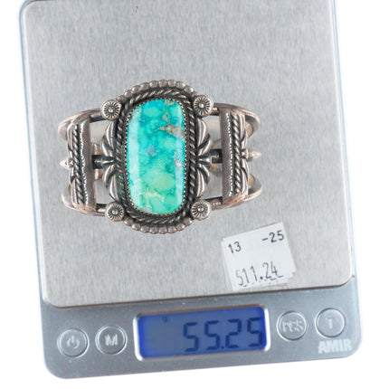 6.1" CD Vintage Navajo sterling silver cuff bracelet with nice turquoise