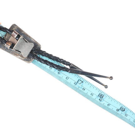 Vintage Mike Simplicio Zuni sterling silver turquoise horse inlay cuff bracelet