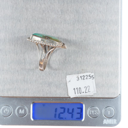 sz12 Big vintage Navajo sterling silver turquoise Men's ring