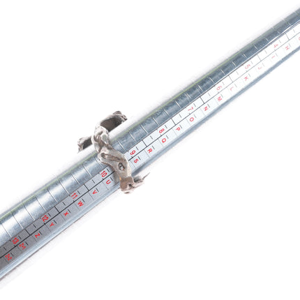 sz10 Vintage southwestern modernist brutalist sterling silver chrysocolla ring