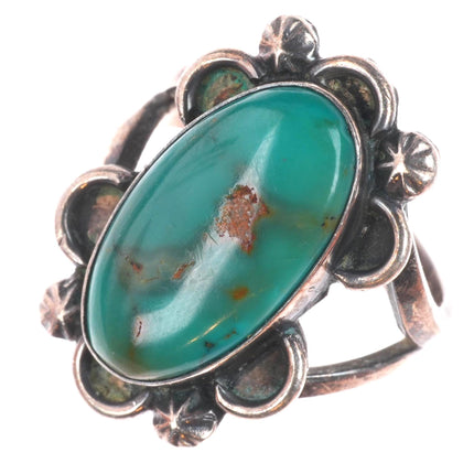 sz5.5 Vintage Navajo sterling silver high grade turquoise ring