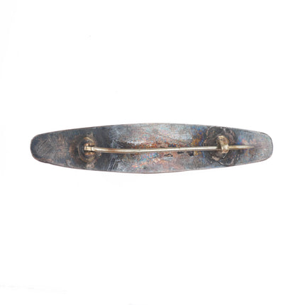 c1930's Navajo ingot/sterling silver red spiderweb turquoise pin/brooch