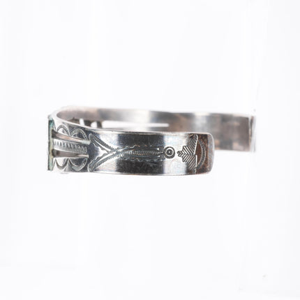 6.5" c1940 Navajo Ingot/Sterling silver Lone Mountain turquoise cuff bracelet