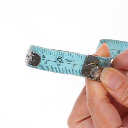 6.5" c1940 Navajo Ingot/Sterling silver Lone Mountain turquoise cuff bracelet
