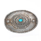 Vintage Navajo sterling silver, turquoise concho center belt buckle