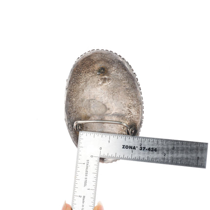 Vintage Navajo sterling silver, turquoise concho center belt buckle