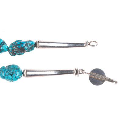 Artie Yellowhorse Navajo sterling silver spiderweb turquoise beaded necklace